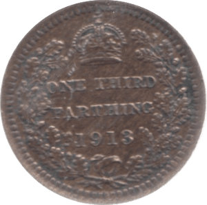 1913 ONE THIRD FARTHING ( GVF ) 2 - One Third Farthing - Cambridgeshire Coins