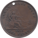 1952 CANADA PENNY TOKEN QUEBEC REF F4 HOLED - Token - Cambridgeshire Coins