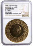 1964 GOLD 500K TURKEY MONNAIE DE LUXE NGC UNC DETAILS - NGC CERTIFIED COINS - Cambridgeshire Coins