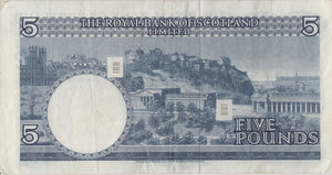 1970 THE ROYAL BANK OF SCOTLAND £5 BANKNOTE REF SCOT- 50 - SCOTTISH BANKNOTES - Cambridgeshire Coins