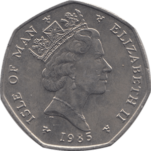 1985 CHRISTMAS 50P DE HAVILAND PLANE ISLE OF MAN - 50P CHRISTMAS - Cambridgeshire Coins