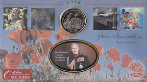 1999 MILLENIUM COUNTDOWN COIN COVER SIGNED BY MR J.P KENNEALLY VC REF CC55 - coin covers - Cambridgeshire Coins