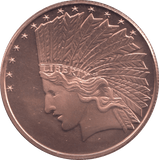 1oz FINE COPPER .999 INDIAN HEAD REF E69 - Copper 1 oz Coins - Cambridgeshire Coins