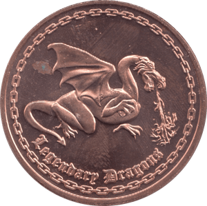 1oz FINE COPPER .999 LEGENDARY DRAGONS REF E27 - Copper 1 oz Coins - Cambridgeshire Coins