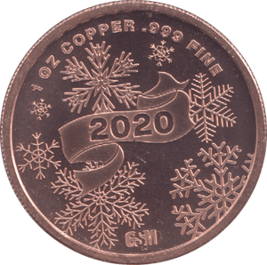 1oz FINE COPPER .999 MERRY CHRISTMAS REF E57 - Copper 1 oz Coins - Cambridgeshire Coins