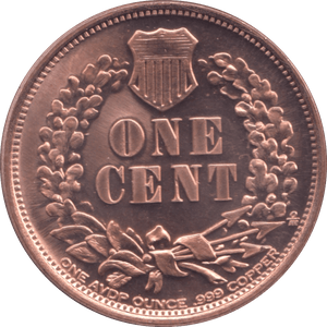 1oz FINE COPPER .999 ONE CENT REF E14 - Copper 1 oz Coins - Cambridgeshire Coins