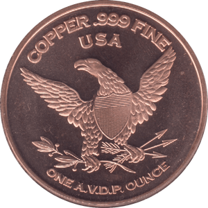 1oz FINE COPPER .999 UNITED STATES OF AMERICA REF E34 - Copper 1 oz Coins - Cambridgeshire Coins