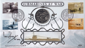 2001 SUBMARINES AT WAR $1 COIN COVER SIGNED BY LIEUTENANT COMMANDER I E FRASER REF CC25 - coin covers - Cambridgeshire Coins