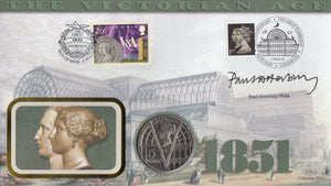 2001 VICTORIAN AGE £5 COIN COVER SIGNED BY PAUL ATTERBURY REF CC30 - coin covers - Cambridgeshire Coins