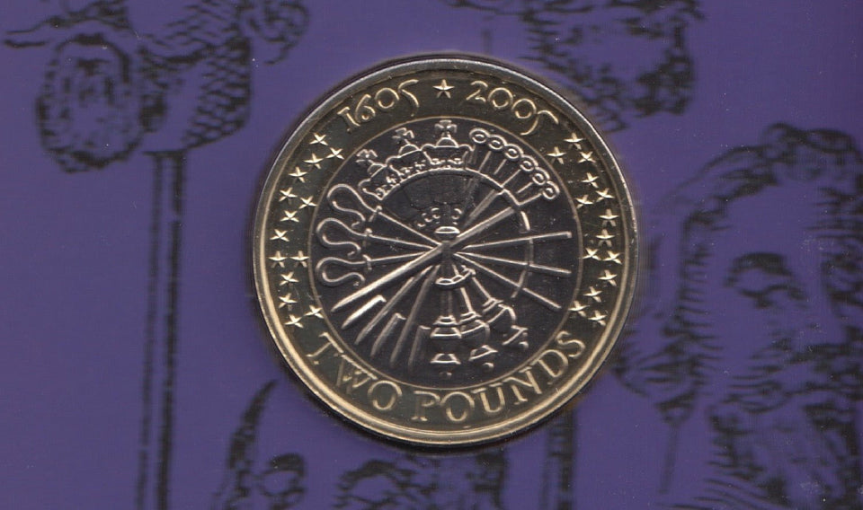 2005 £2 UNCIRCULATED PRESENTATION PACK GUNPOWDER PLOT - £2 BU PACK - Cambridgeshire Coins