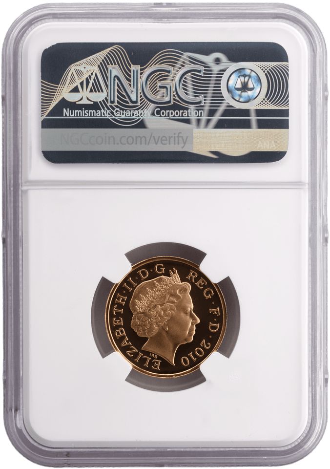 2010 GOLD PROOF £1 LONDON QUEEN ELIZABETH II (NGC) PF70 ULTRA CAMEO - NGC CERTIFIED COINS - Cambridgeshire Coins