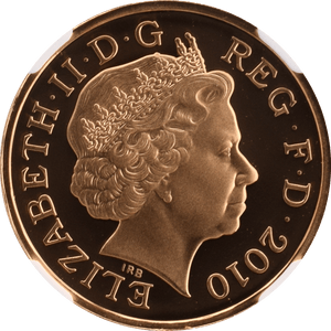 2010 GOLD PROOF £1 LONDON QUEEN ELIZABETH II (NGC) PF70 ULTRA CAMEO - NGC CERTIFIED COINS - Cambridgeshire Coins