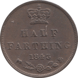 1843 HALF FARTHING ( AUNC ) B - Half Farthing - Cambridgeshire Coins
