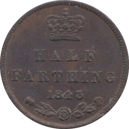 1843 HALF FARTHING ( GVF ) 9 - Half Farthing - Cambridgeshire Coins