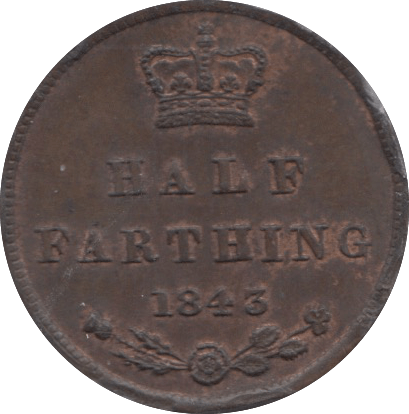 1843 HALF FARTHING ( GVF ) 3 - Half Farthing - Cambridgeshire Coins