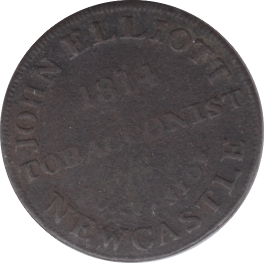 1814 FARTHING TOKEN JOHN ELLIOTT NEWCASTLE ( REF 267 )