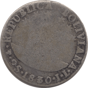 1830 BOLIVIA SILVER COIN - SILVER WORLD COINS - Cambridgeshire Coins