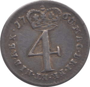1763 MAUNDY FOURPENCE ( GVF )