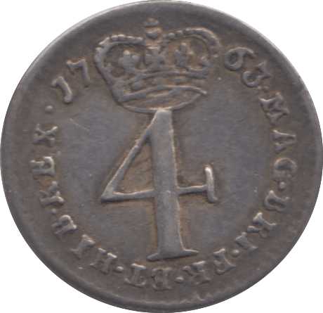 1763 MAUNDY FOURPENCE ( GVF )