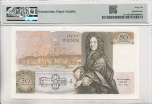 FIFTY POUNDS BANKNOTE SOMERSET PMG 66 GEM UNCIRCULATED A06252752 - £50 Banknotes - Cambridgeshire Coins