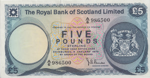 FIVE POUNDS BANK OF SCOTLAND REF SCOT-47 - SCOTTISH BANKNOTES - Cambridgeshire Coins