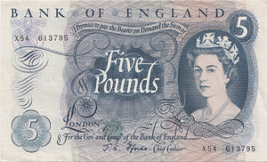 FIVE POUNDS BANKNOTE FFORDE REF £5-71 - £5 BANKNOTES - Cambridgeshire Coins