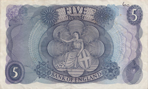 FIVE POUNDS BANKNOTE HOLLOM REF £5-59 - £5 BANKNOTES - Cambridgeshire Coins