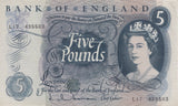 FIVE POUNDS BANKNOTE HOLLOM REF £5-60 - £5 BANKNOTES - Cambridgeshire Coins