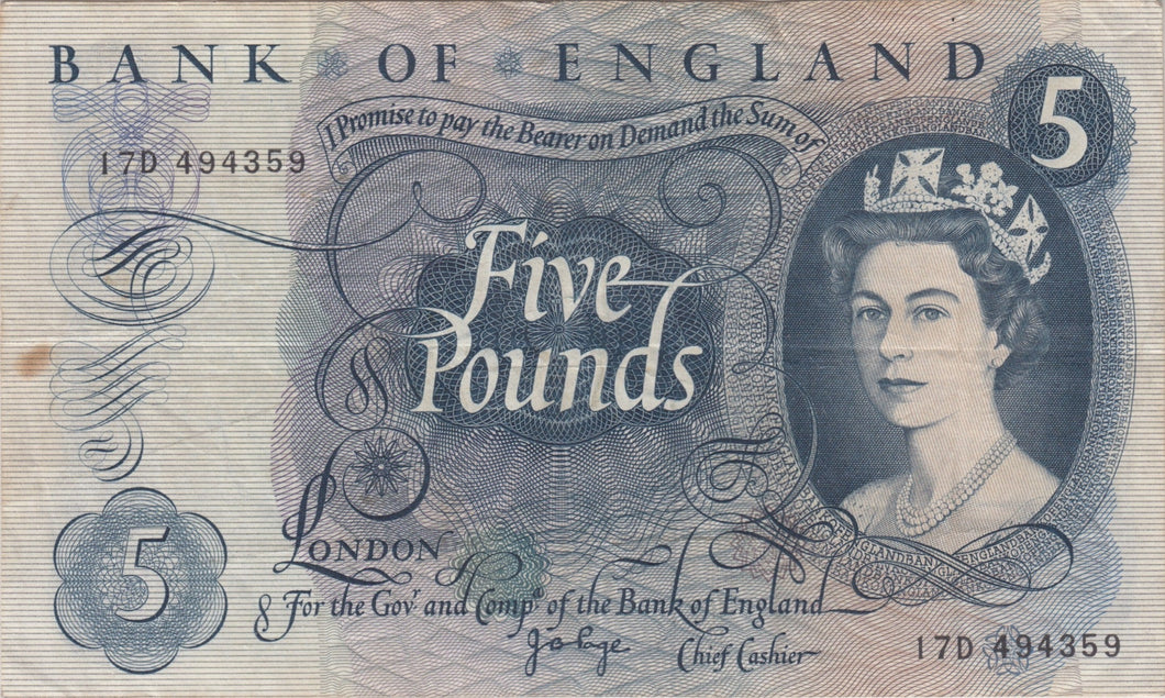 FIVE POUNDS BANKNOTE PAGE REF £5-66 - £5 BANKNOTES - Cambridgeshire Coins