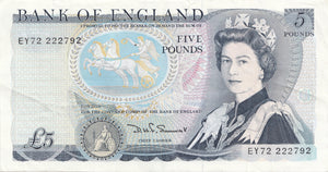 FIVE POUNDS BANKNOTES SOMERSET REF £5-25 - £5 BANKNOTES - Cambridgeshire Coins