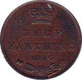 1844 HALF FARTHING ( AUNC ) C - Half Farthing - Cambridgeshire Coins
