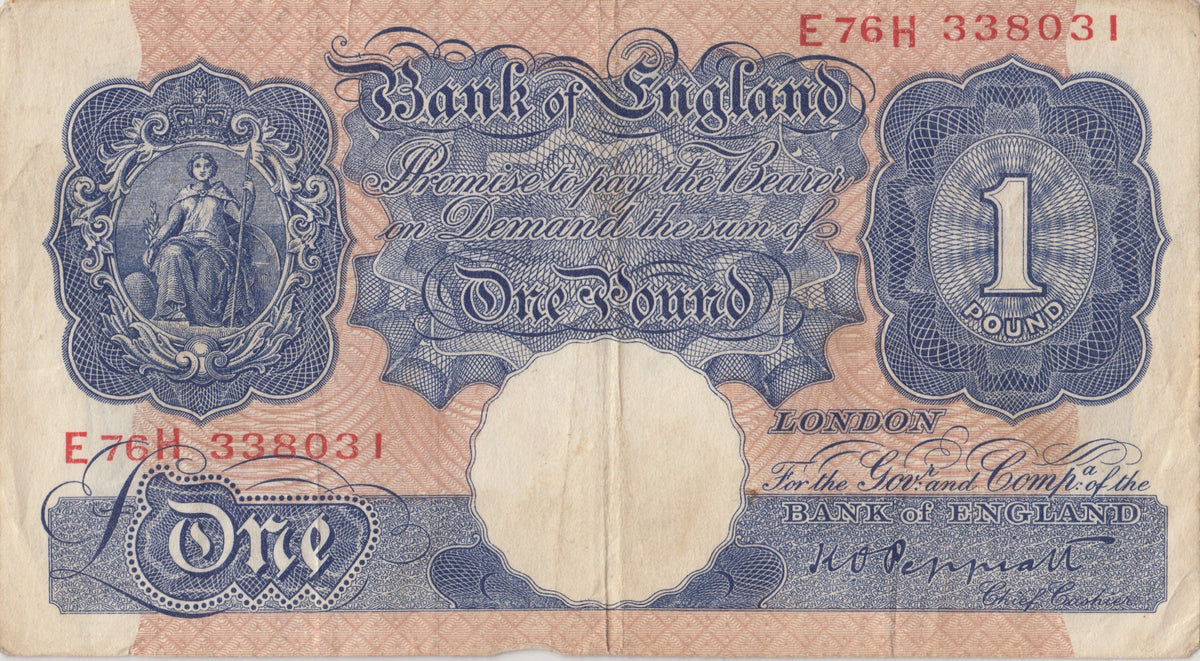 ONE POUND BANKNOTE PEPPIATT REF £1-80 £1 BANKNOTE Cambridgeshire Coins ...