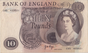 TEN POUNDS BANKNOTE PAGE REF £10-65 - £10 Banknotes - Cambridgeshire Coins