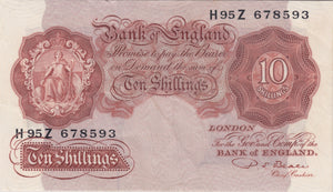 TEN SHILLINGS BANKNOTE BEALE REF SHILL-27 - 10 Shillings Banknotes - Cambridgeshire Coins