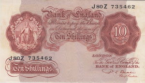 TEN SHILLINGS BANKNOTE BEALE REF SHILL-8 - 10 Shillings Banknotes - Cambridgeshire Coins
