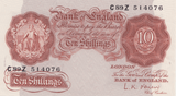 10 SHILLING BANKNOTE O BRIEN REF SHILL-76 - 10 SHILLINGS BANKNOTES - Cambridgeshire Coins