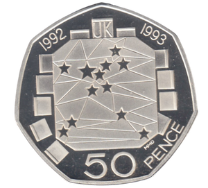 1992 SILVER PROOF 50P