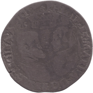 1554 PHILIP AND MARY SHILLING - MARY - Cambridgeshire Coins