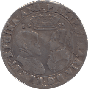 1555 SILVER SHILLING PHILIP AND MARY ( VF ) - SHILLING - Cambridgeshire Coins