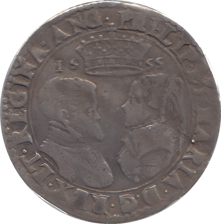1555 SILVER SHILLING PHILIP AND MARY ( VF ) - SHILLING - Cambridgeshire Coins