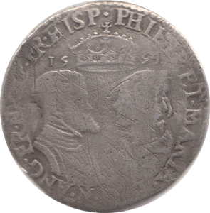 1555 SILVER SHILLING PHILIP AND MARY - HAMMERED COINS - Cambridgeshire Coins
