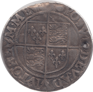 1594 - 1596 ELIZABETH I SILVER SHILLING HOLED - ELIZABETH I - Cambridgeshire Coins