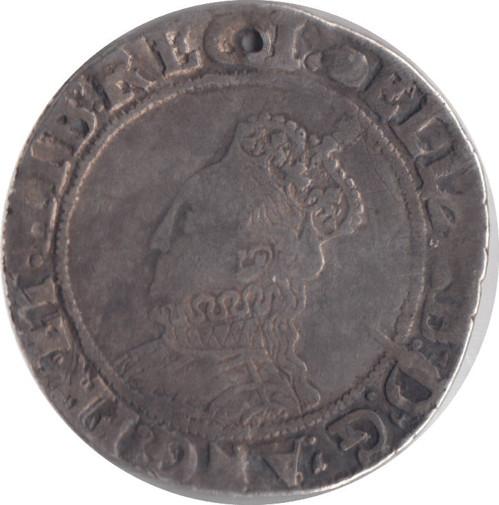 1594 - 1596 ELIZABETH I SILVER SHILLING HOLED - ELIZABETH I - Cambridgeshire Coins