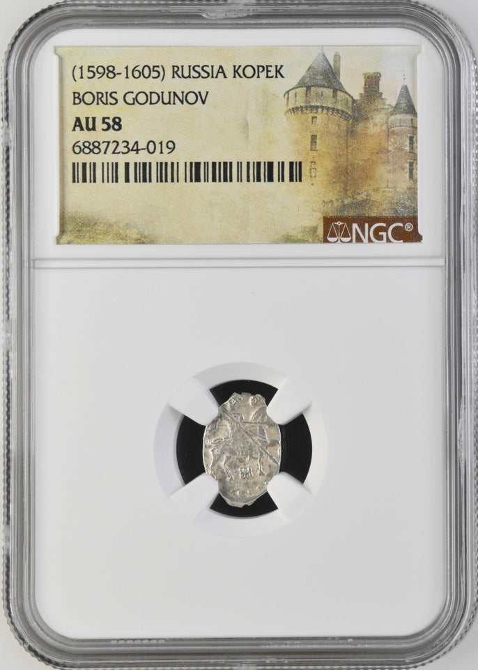 1598 - 1605 RUSSIA BORIS GODUNOV KOPEK NGC AU 58 - NGC OTHER COINS - Cambridgeshire Coins