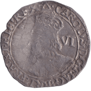 1639 SILVER SIXPENCE CHARLES I - CHARLES I - Cambridgeshire Coins