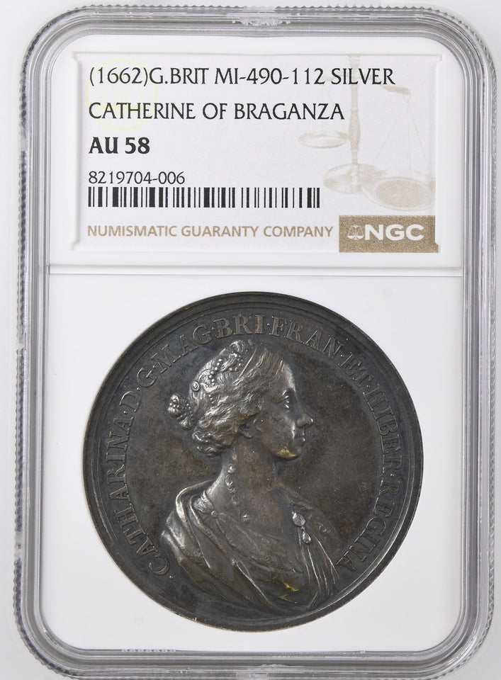 1662 MI - 490 - 112 CATHERINE OF BRAGANZA SILVER AU 58 - NGC SILVER COINS - Cambridgeshire Coins