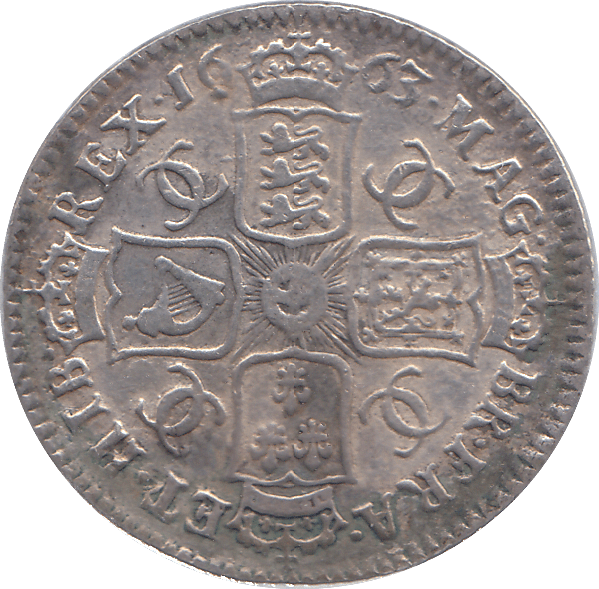 1663 SILVER SHILLING CHARLES II ( GVF ) - SHILLING - Cambridgeshire Coins