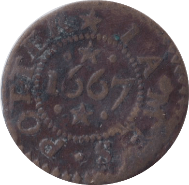 1667 CAMBRIDGE FARTHING TOKEN JAMES POTTER - OTHER TOKENS - Cambridgeshire Coins