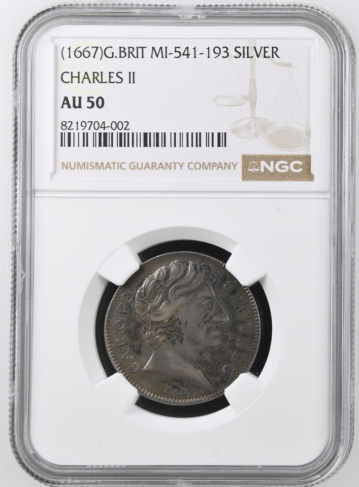 1667 MI - 541 - 193 CHARLES II SILVER AU 50 - NGC SILVER COINS - Cambridgeshire Coins