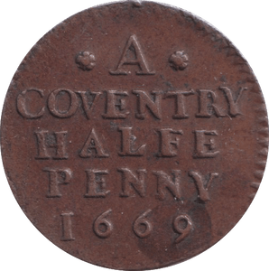 1669 COVENTRY FARTHING TOKEN - FARTHING TOKEN - Cambridgeshire Coins